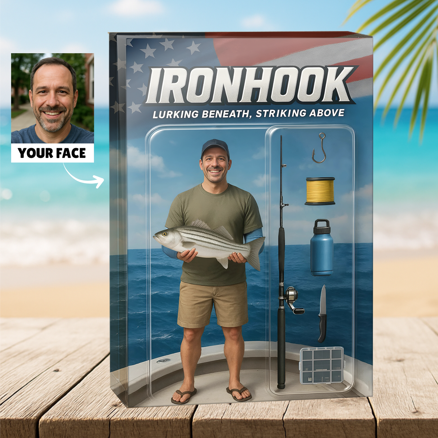 IronHook - Saltwater Fishing - Custom Face Acrylic Plaque