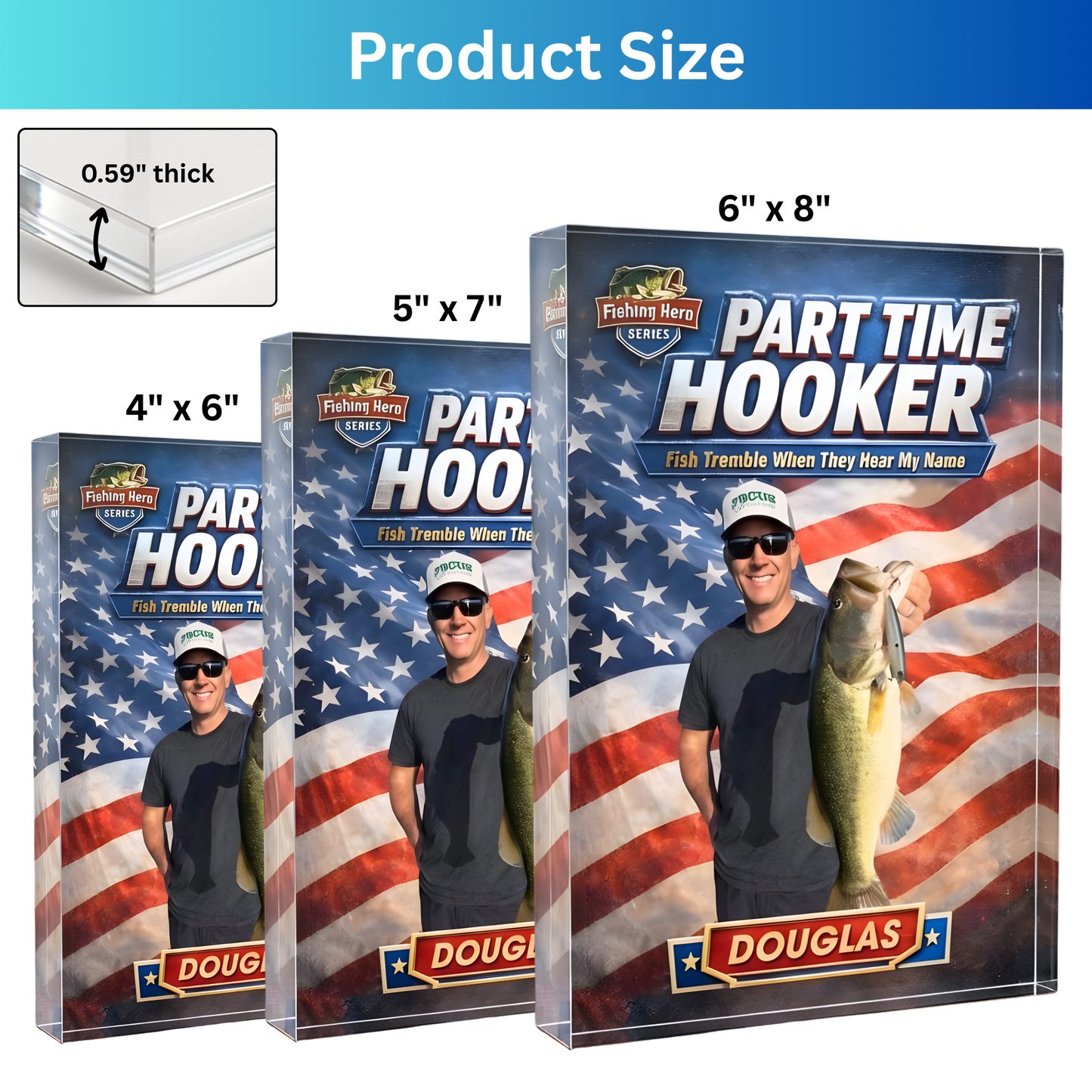 Custom Fishing Photo Acrylic Plaque - Personalized Gift For Avid Fisherman