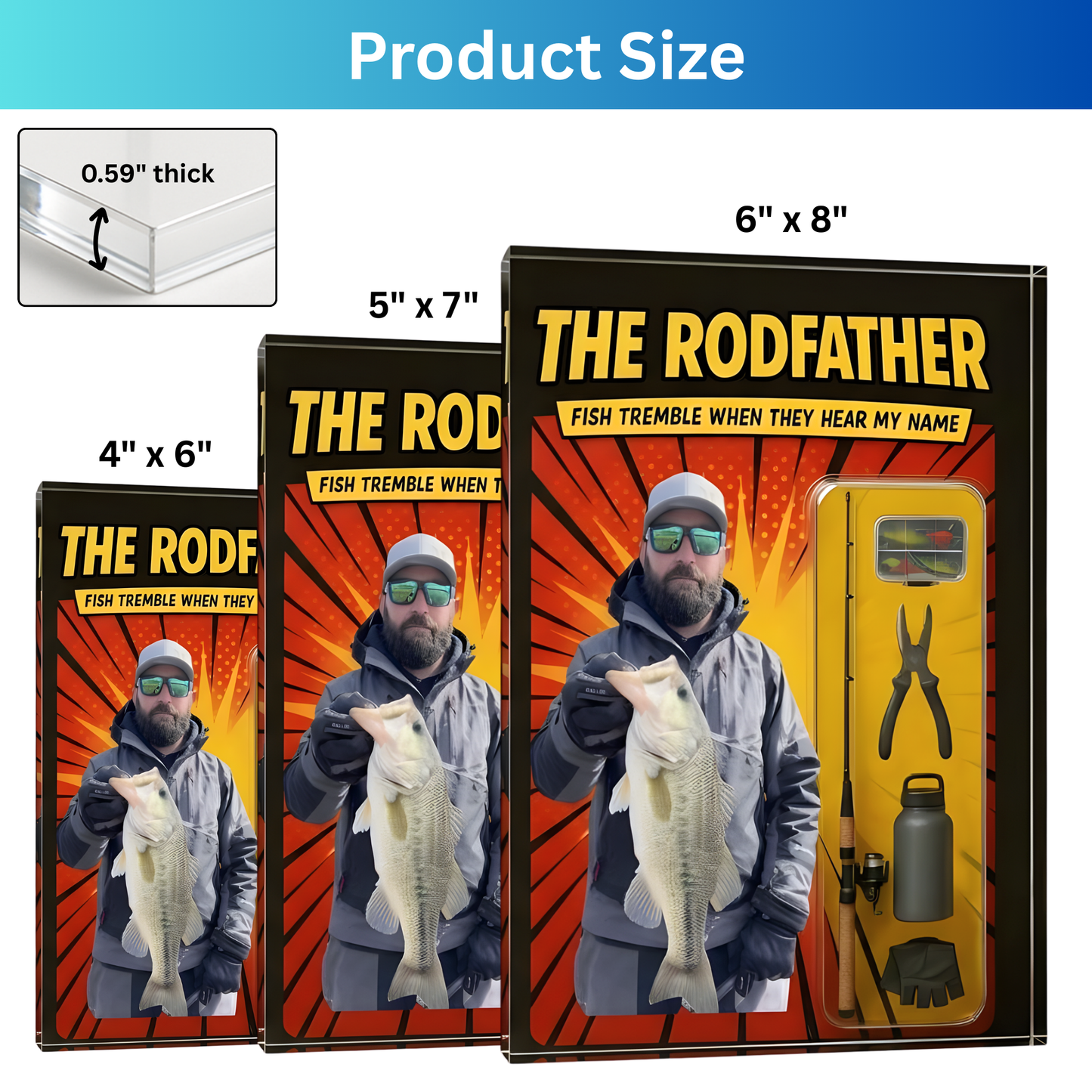 Custom Fishing Photo Acrylic Plaque - Personalized Gift For Avid Fisherman