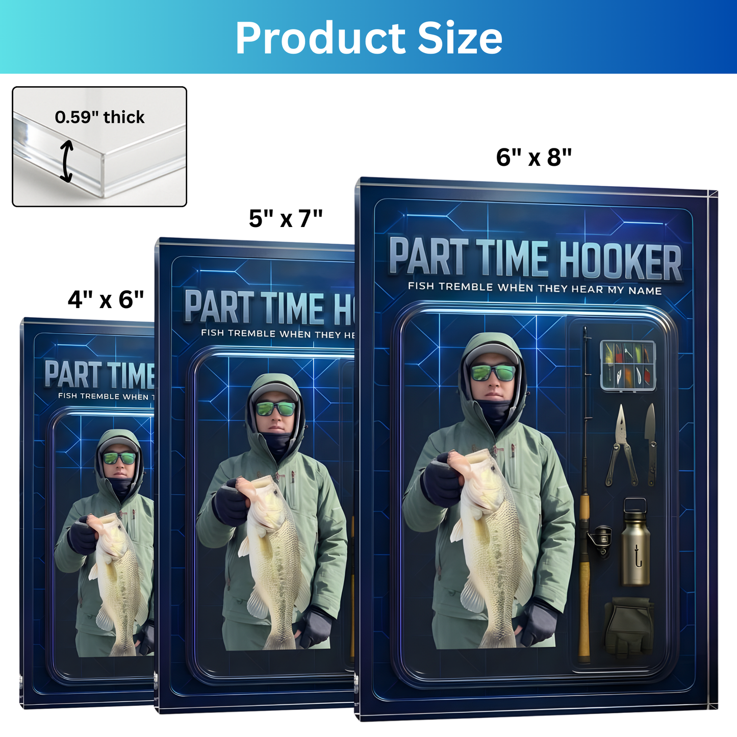 Custom Fishing Photo Acrylic Plaque - Personalized Gift For Avid Fisherman