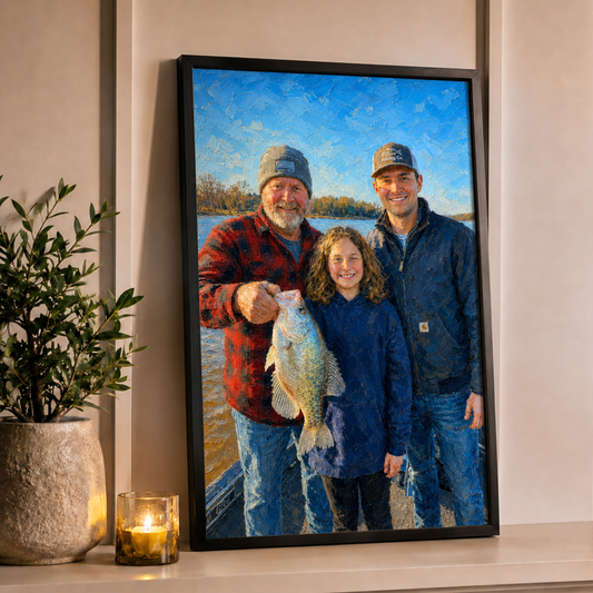 Oil Painting Art Personalized Fishing Poster