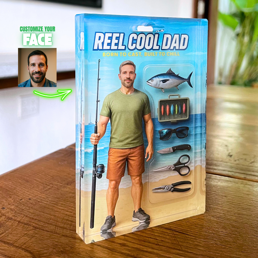 Reel Cool Dad Figure Acrylic Block | Beach Version