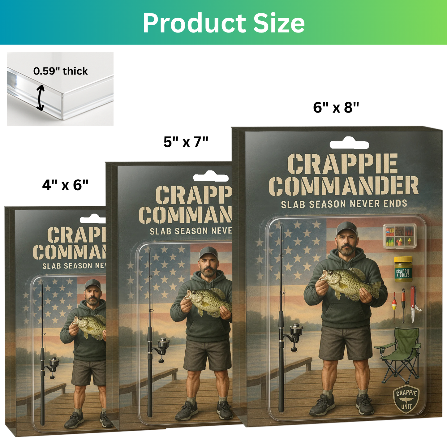 Crappie Commander - Custom Face Acrylic Plaque