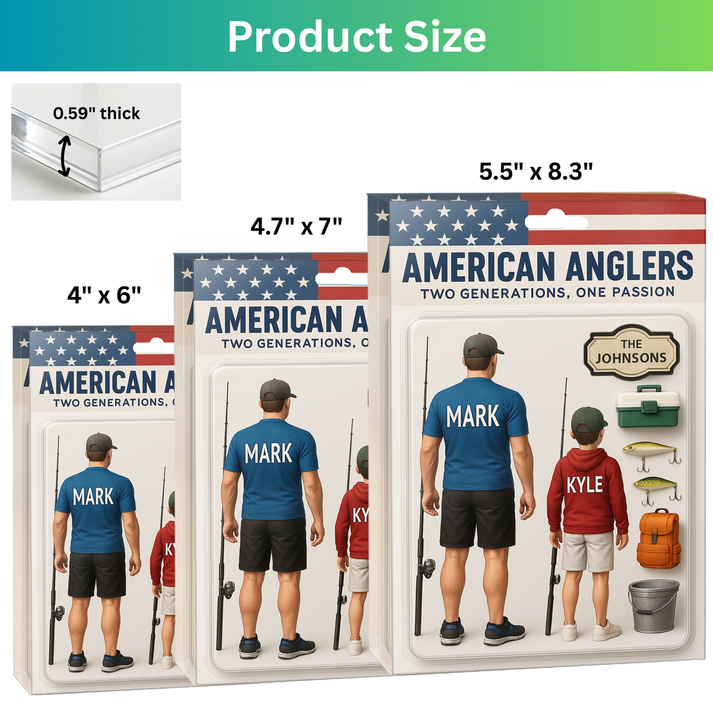 American Anglers Custom Name Acrylic Block