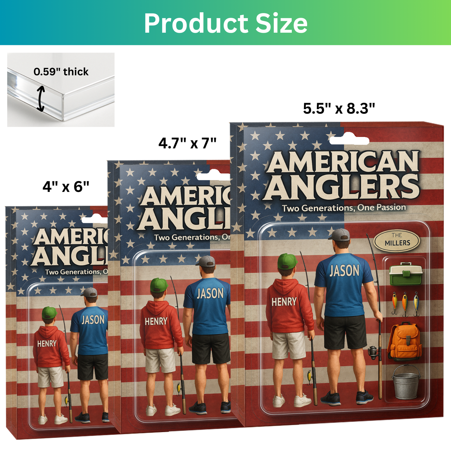 American Anglers Custom Name Acrylic Block | Version 2