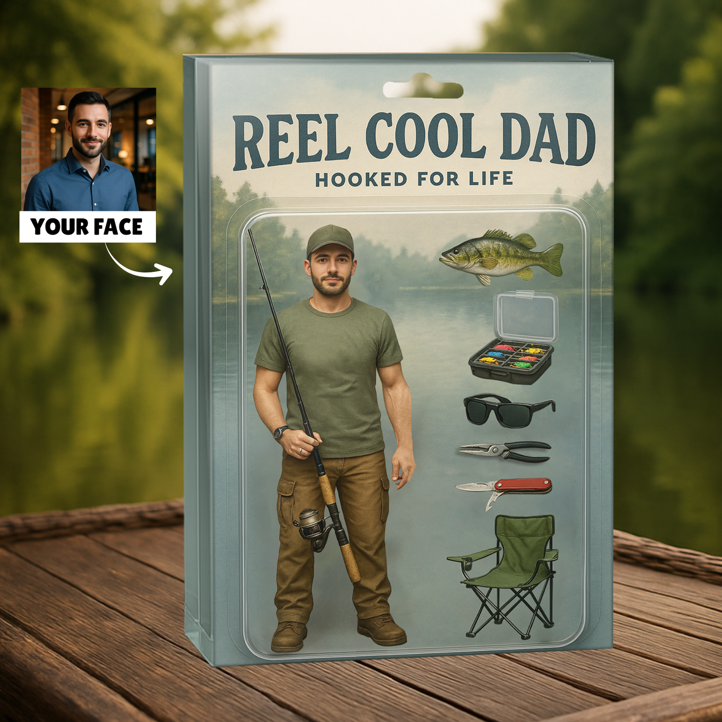 Reel Cool Dad Figure Acrylic Block