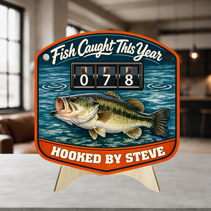 Personalized Fish Tracker – Model 1 (Wall Hanging & Tabletop Display)