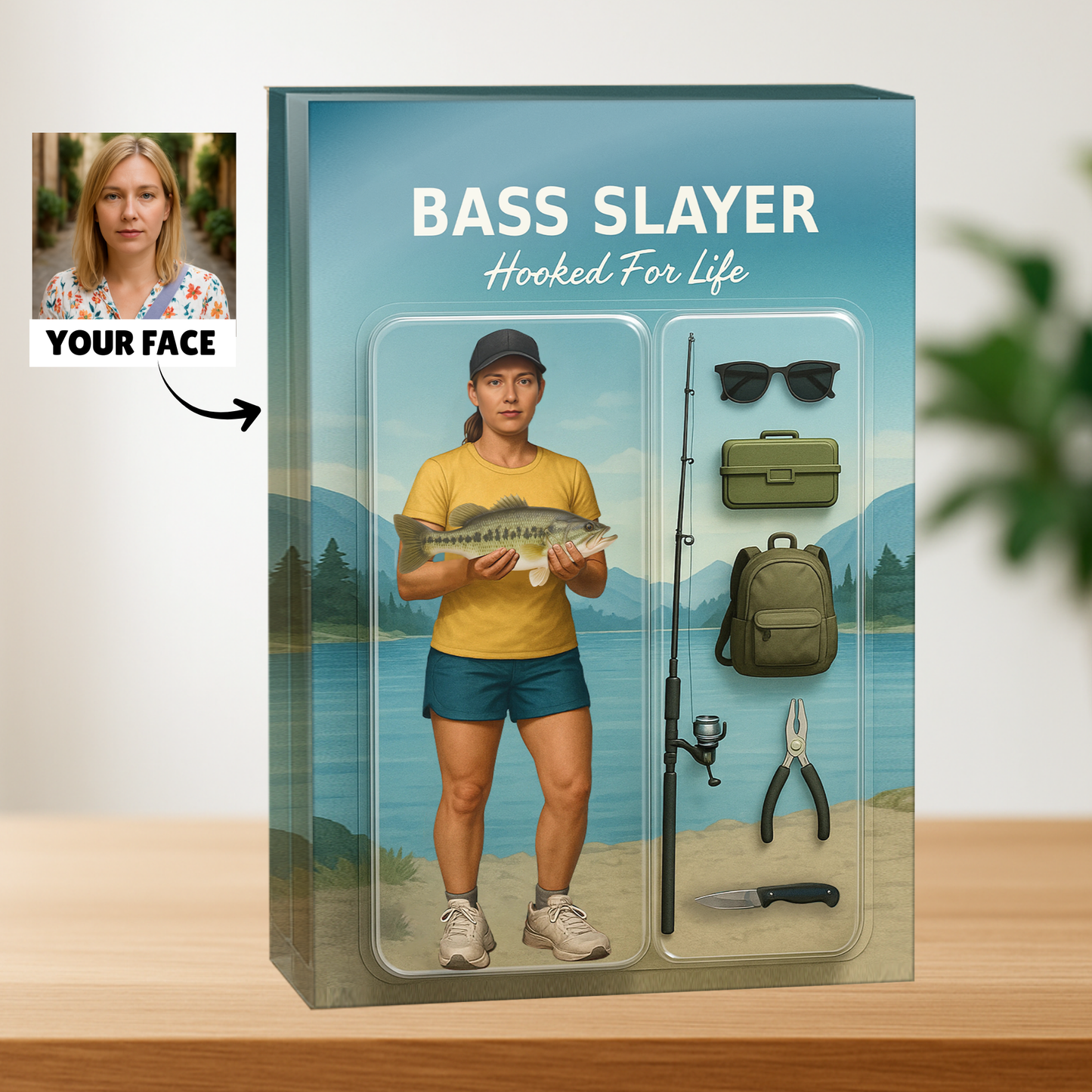 Fish Slayer - Custom Face Acrylic Plaque