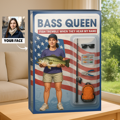 Fishing Queen - Custom Face Acrylic Plaque