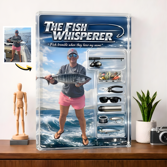 Custom Photo Fishing Acrylic Plaque - Model 36