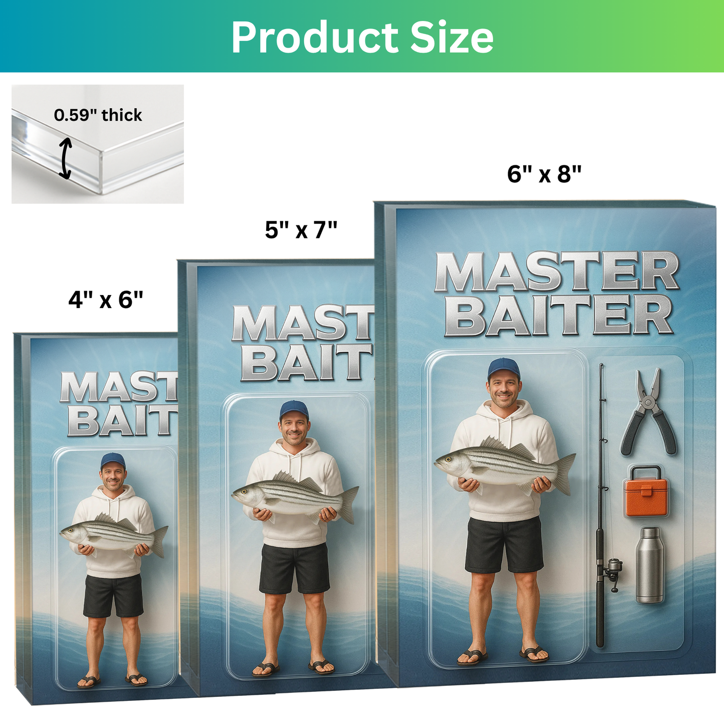 MasterBaiter - Saltwater Fishing - Custom Face Acrylic Plaque