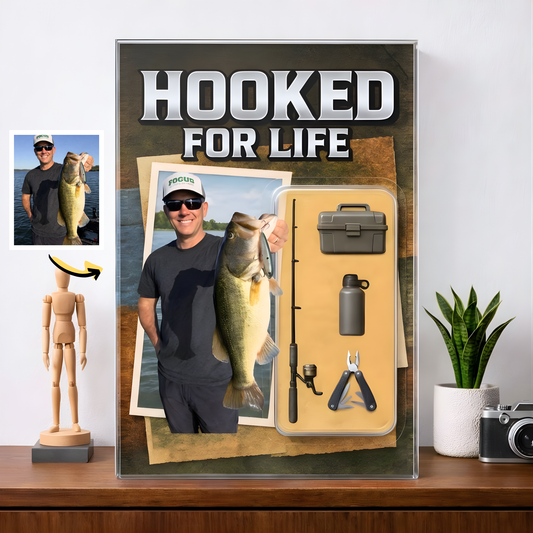 Custom Photo Fishing Acrylic Plaque - Model 22