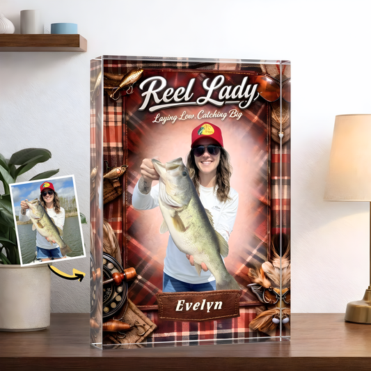 Custom Photo Fishing Acrylic Plaque - Model 12