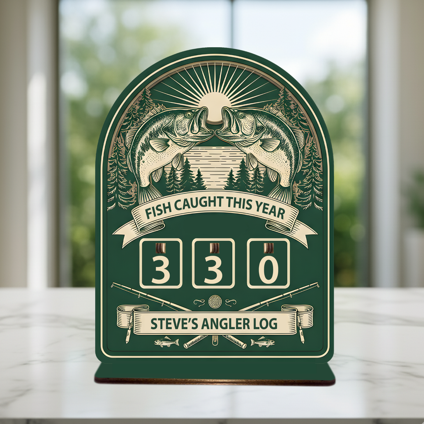 Personalized Fish Tracker With Base – Model 2