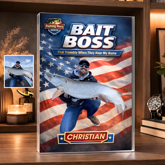 Custom Photo Fishing Acrylic Plaque - Model 1