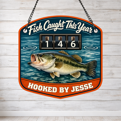 Personalized Fish Tracker – Model 1 (Wall Hanging & Tabletop Display)