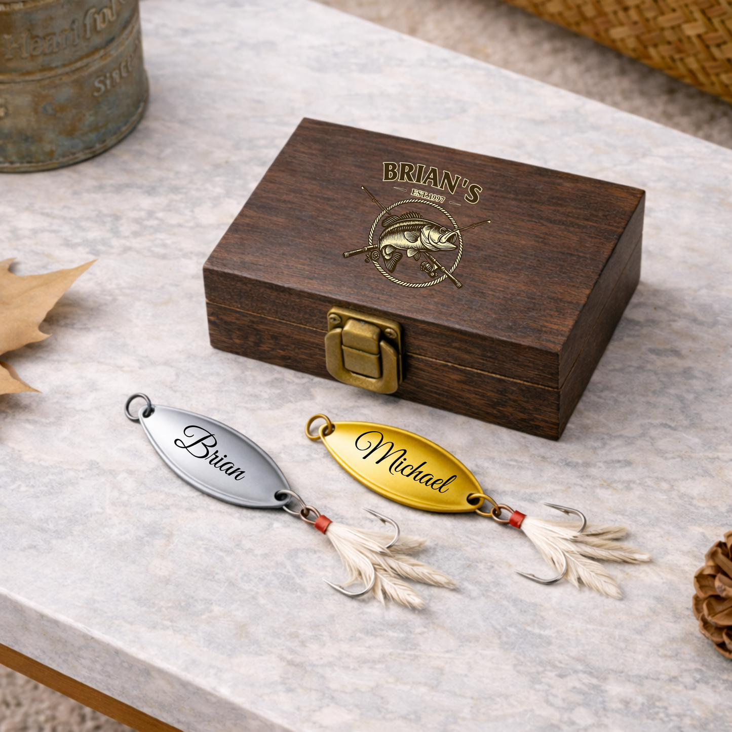 Personalized Engraved Fishing Lure With Printed Box 2
