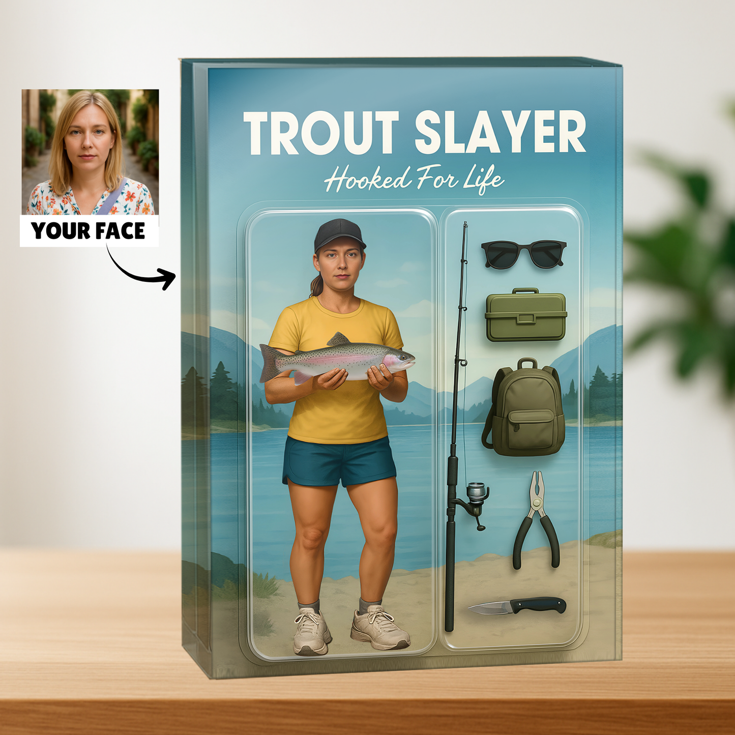 Fish Slayer - Custom Face Acrylic Plaque