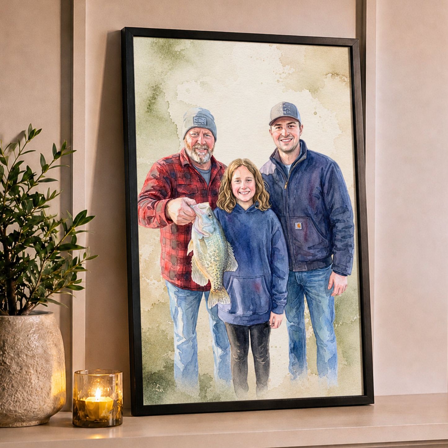 Watercolor Art Personalized Fishing Poster