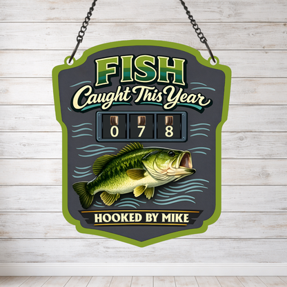 Personalized Fish Tracker – Model 7 (Wall Hanging & Tabletop Display)