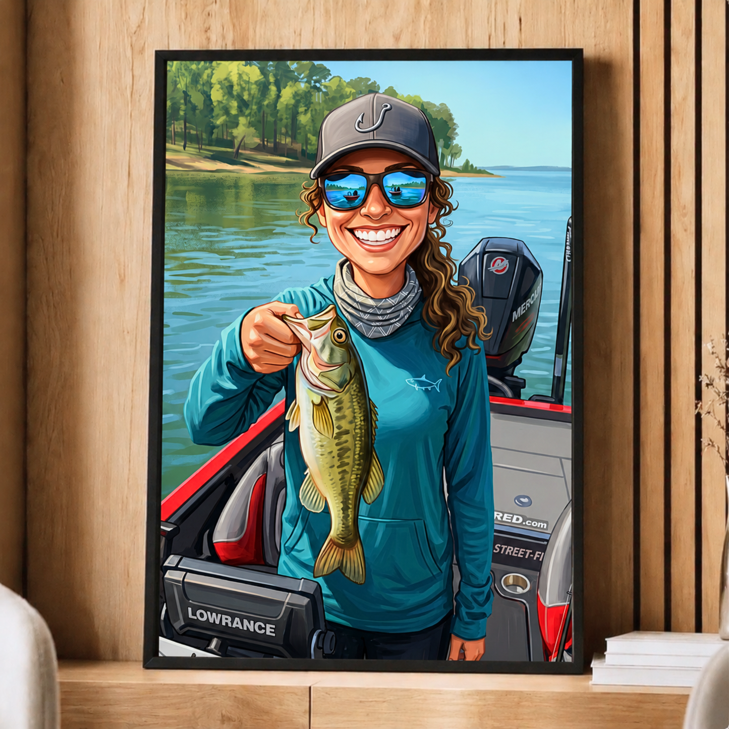 Caricature Art Personalized Fishing Poster
