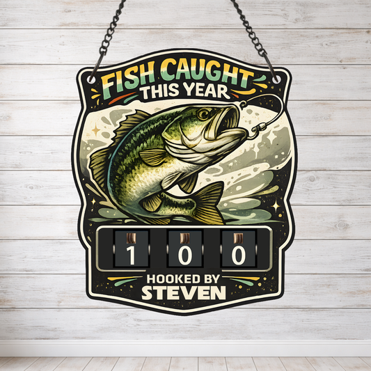 Personalized Fish Tracker – Model 3 (Wall Hanging & Tabletop Display)