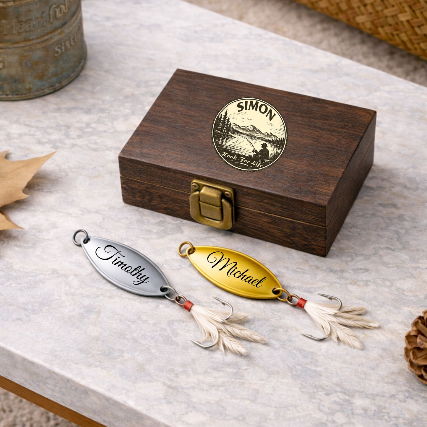 Personalized Engraved Fishing Lure With Printed Box 1