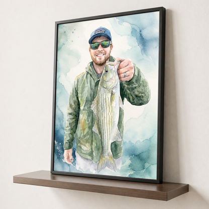 Watercolor Art Personalized Fishing Poster
