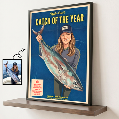 Custom Fishing Photo Retro Art - Personalized Poster