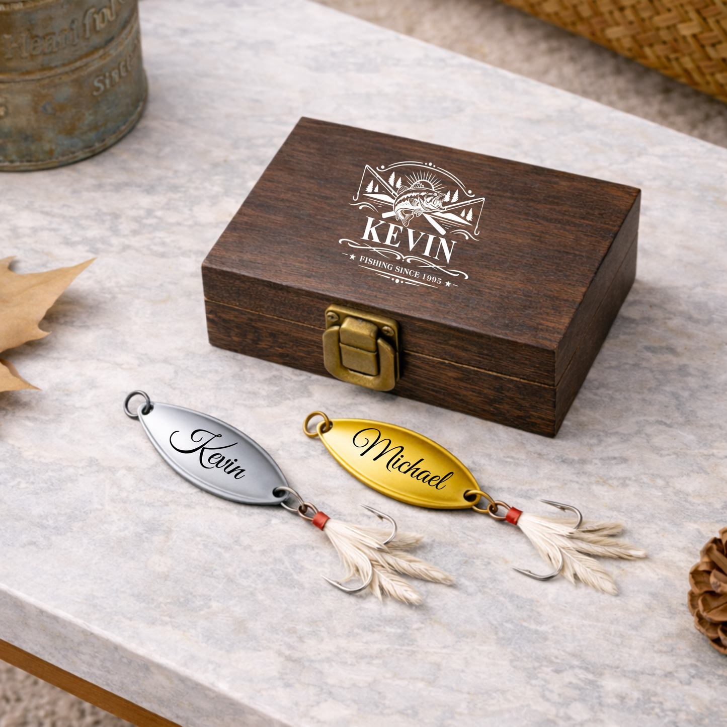 Personalized Engraved Fishing Lure With Printed Box 3