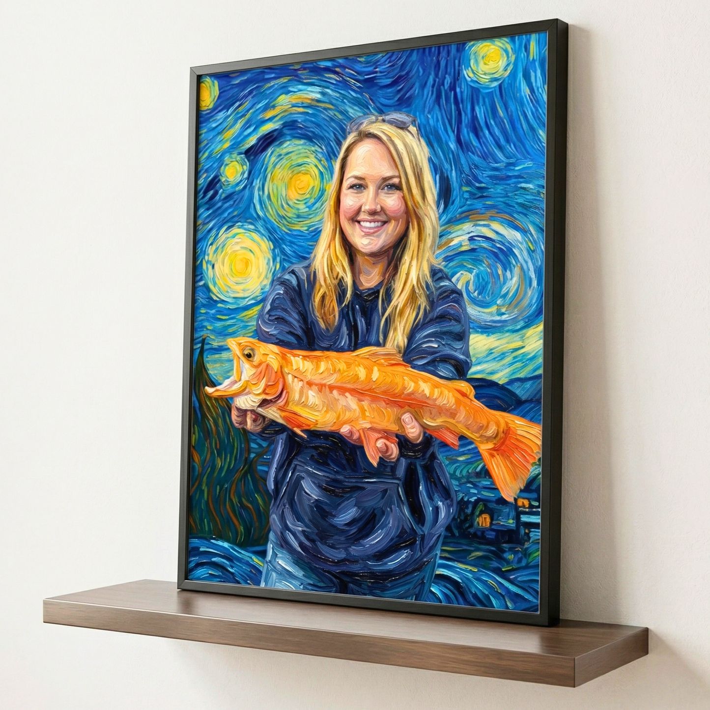 Starry Night Art Personalized Fishing Poster