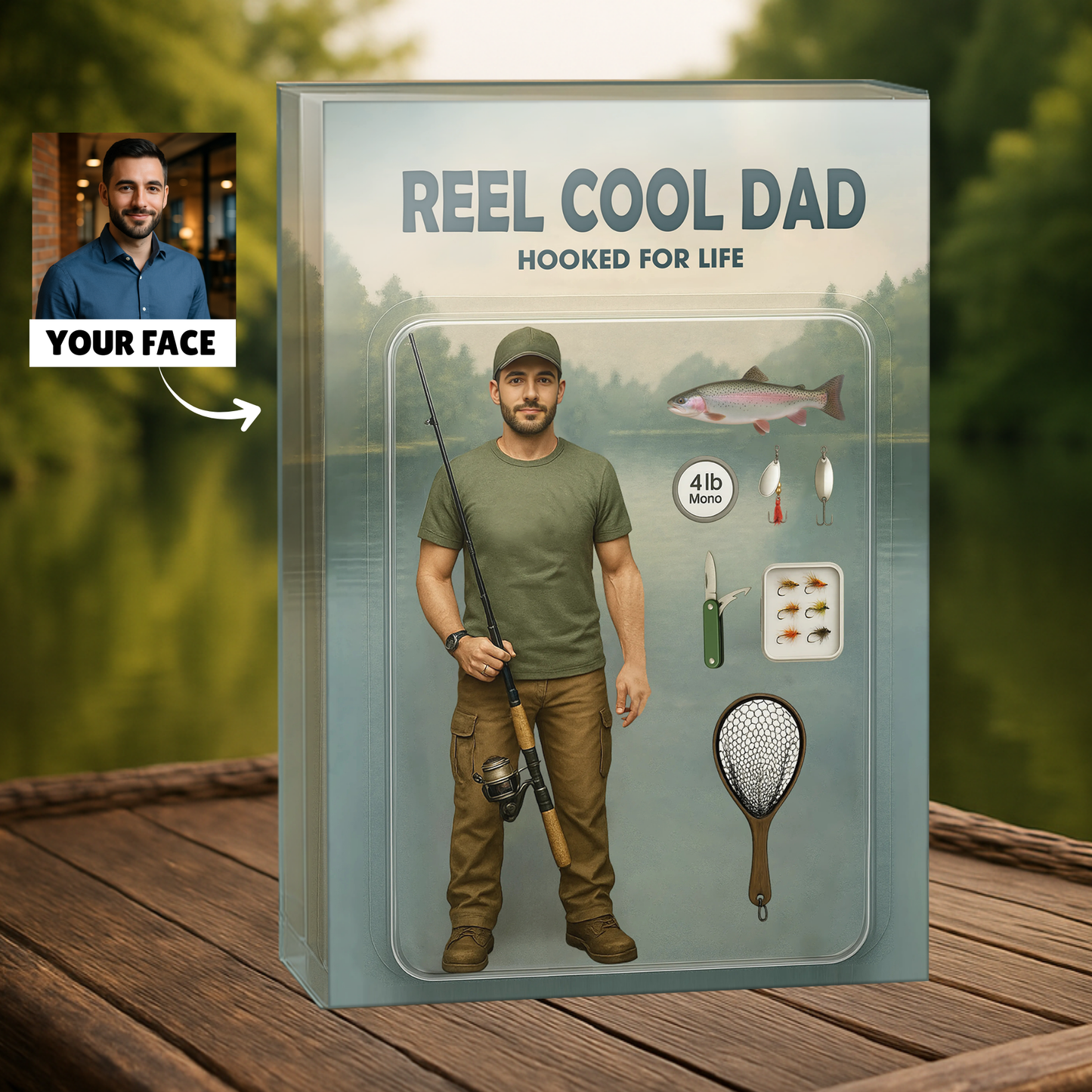 Reel Cool Dad Figure Acrylic Block