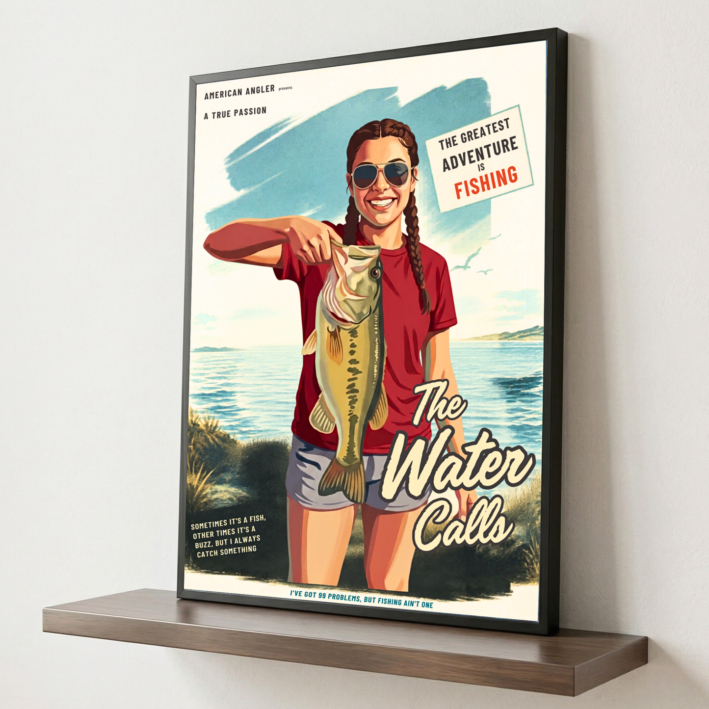 Custom Fishing Photo Retro Art - Personalized Poster