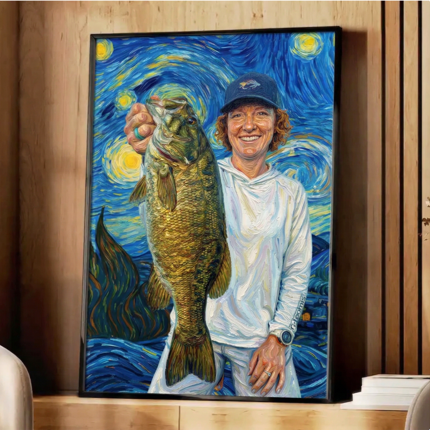 Custom Fishing Photo Starry Night - Personalized Poster