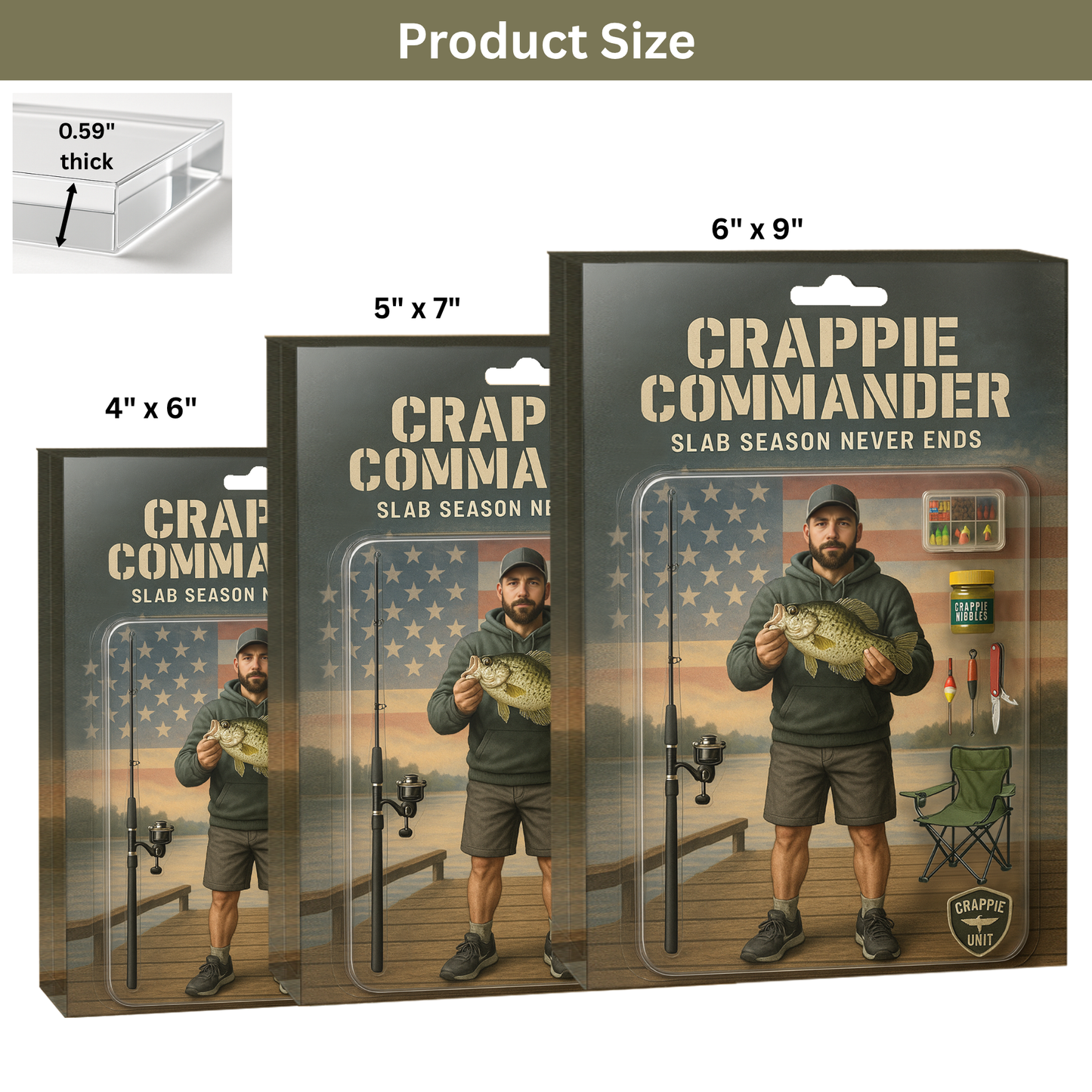 Crappie Commander Figure Acrylic Block