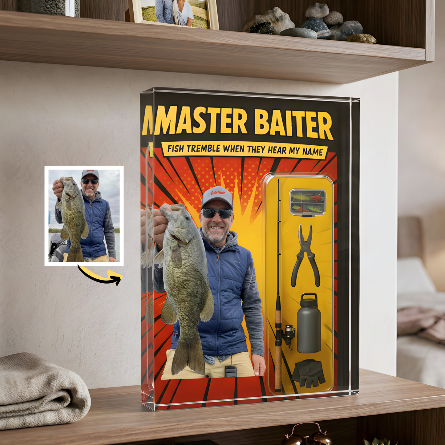 Custom Fishing Photo Acrylic Plaque - Personalized Gift For Avid Fisherman