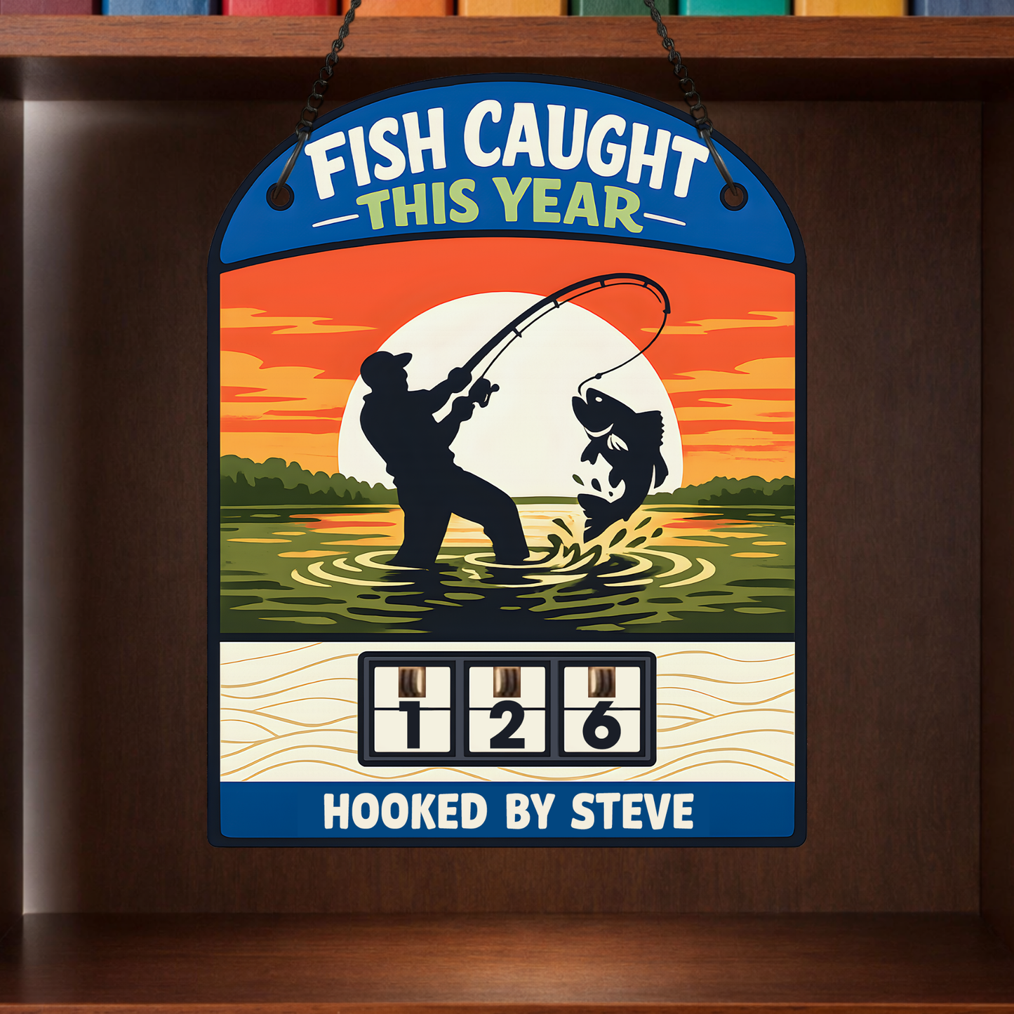 Personalized Fish Tracker – Model 5 (Wall Hanging & Tabletop Display)