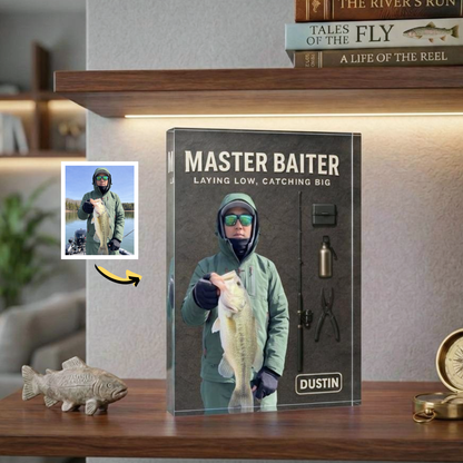Custom Fishing Photo & Custon Name Acrylic Plaque - Personalized Gift For Avid Fisherman