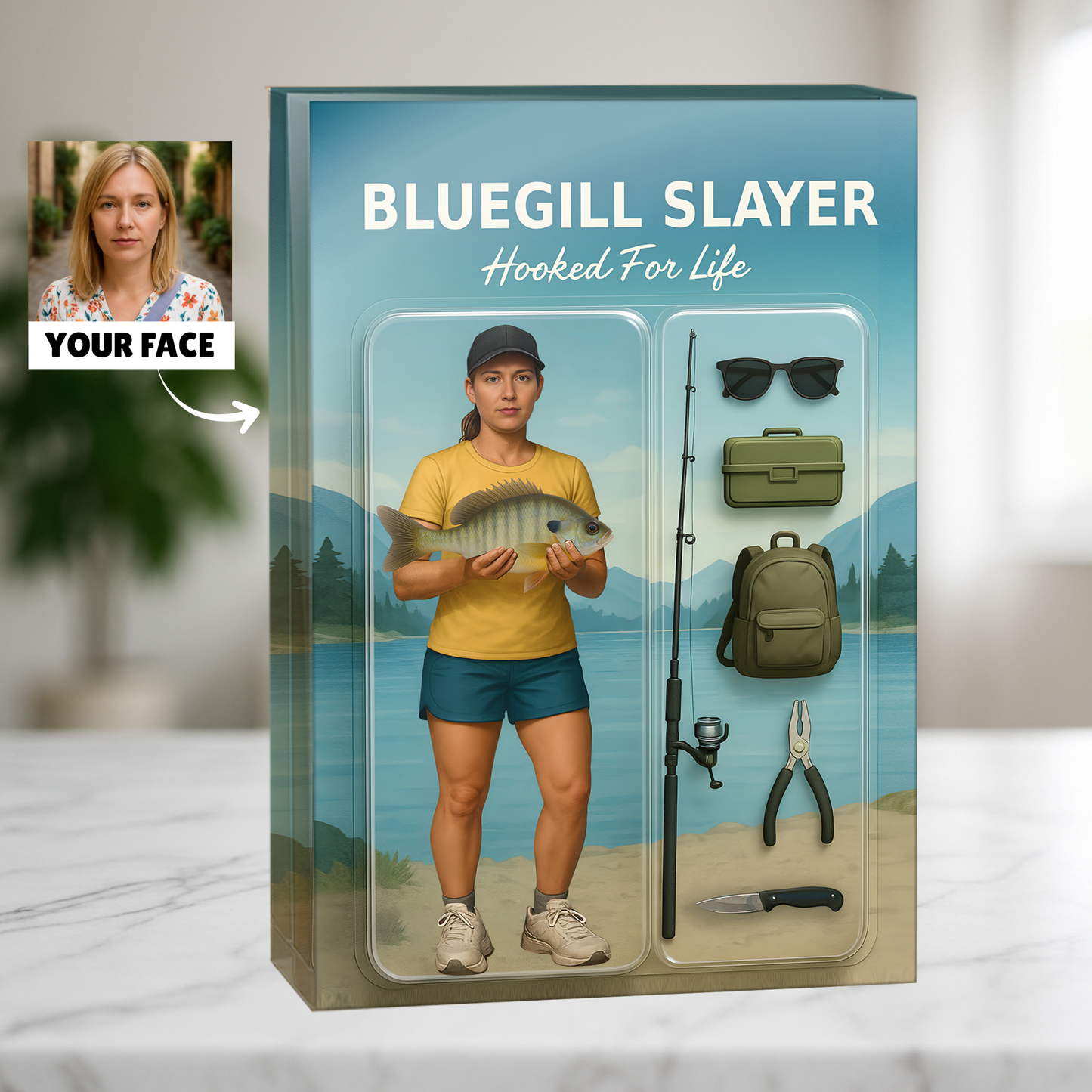 Fish Slayer - Custom Face Acrylic Plaque