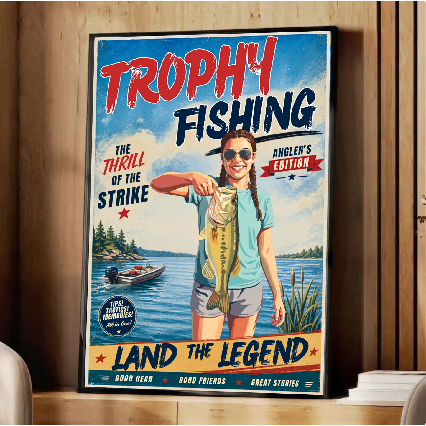 Custom Fishing Photo Retro Art - Personalized Poster