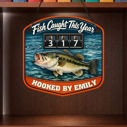 Personalized Fish Tracker – Model 1 (Wall Hanging & Tabletop Display)