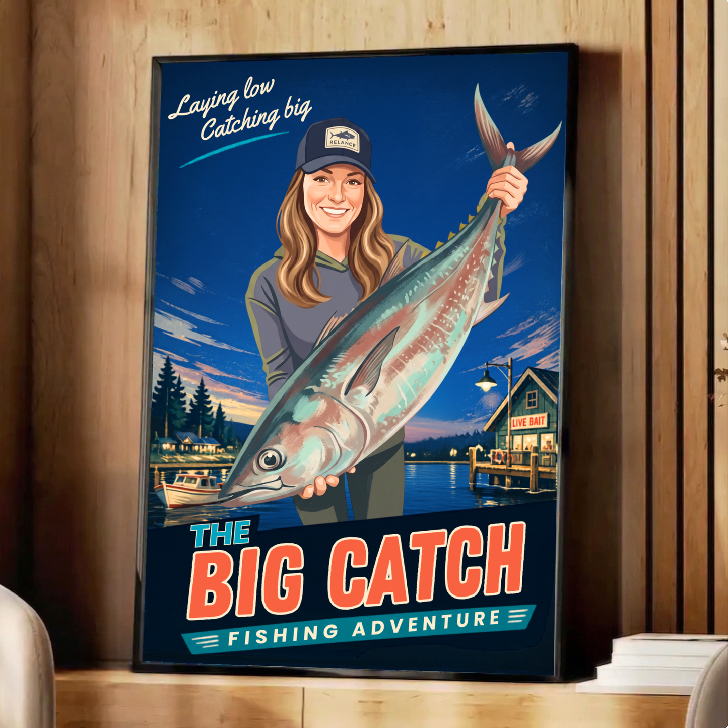 Custom Fishing Photo Retro Art - Personalized Poster