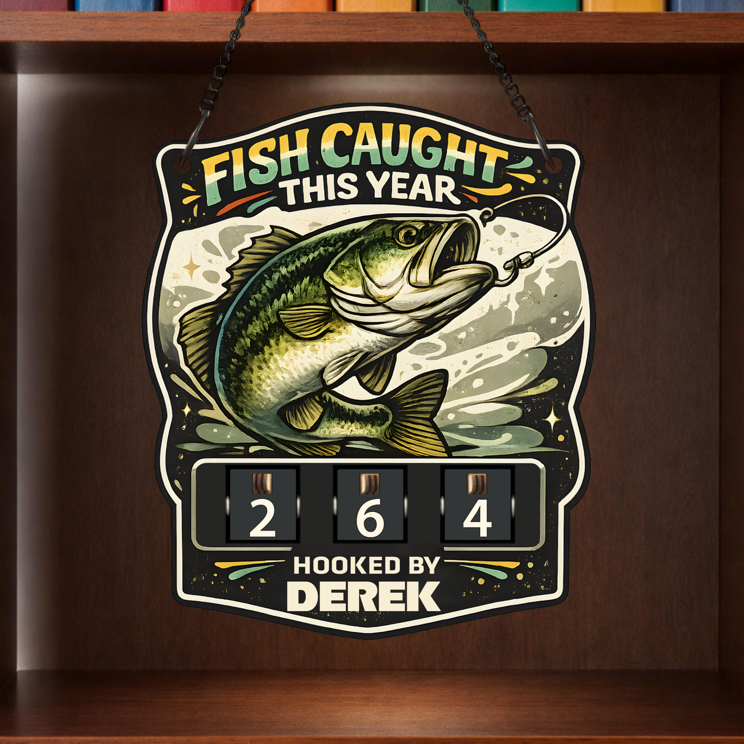 Personalized Fish Tracker – Model 3 (Wall Hanging & Tabletop Display)