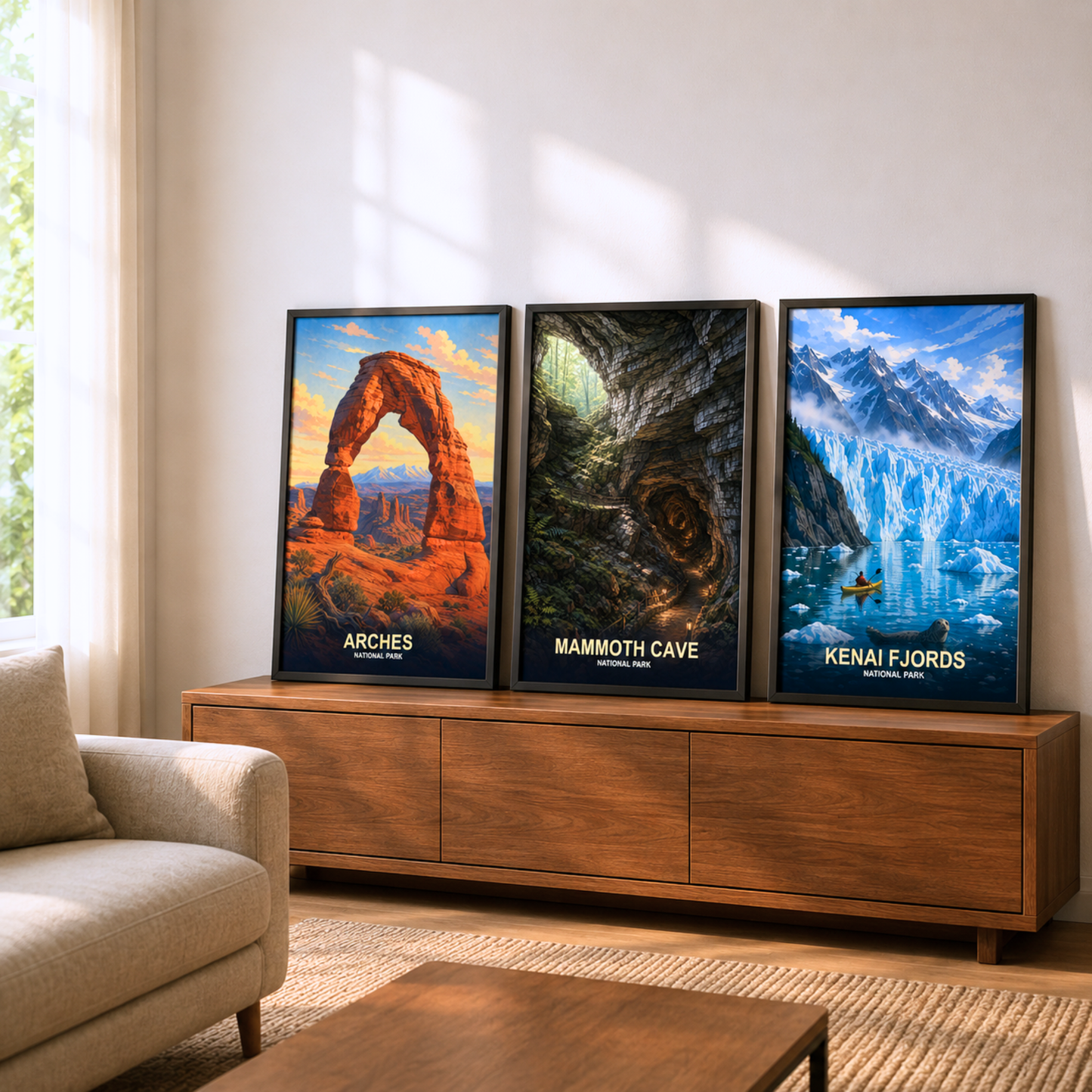 National Park Poster Set - Choose Any 3 Scenic Prints - Nature Lover Wall Decor