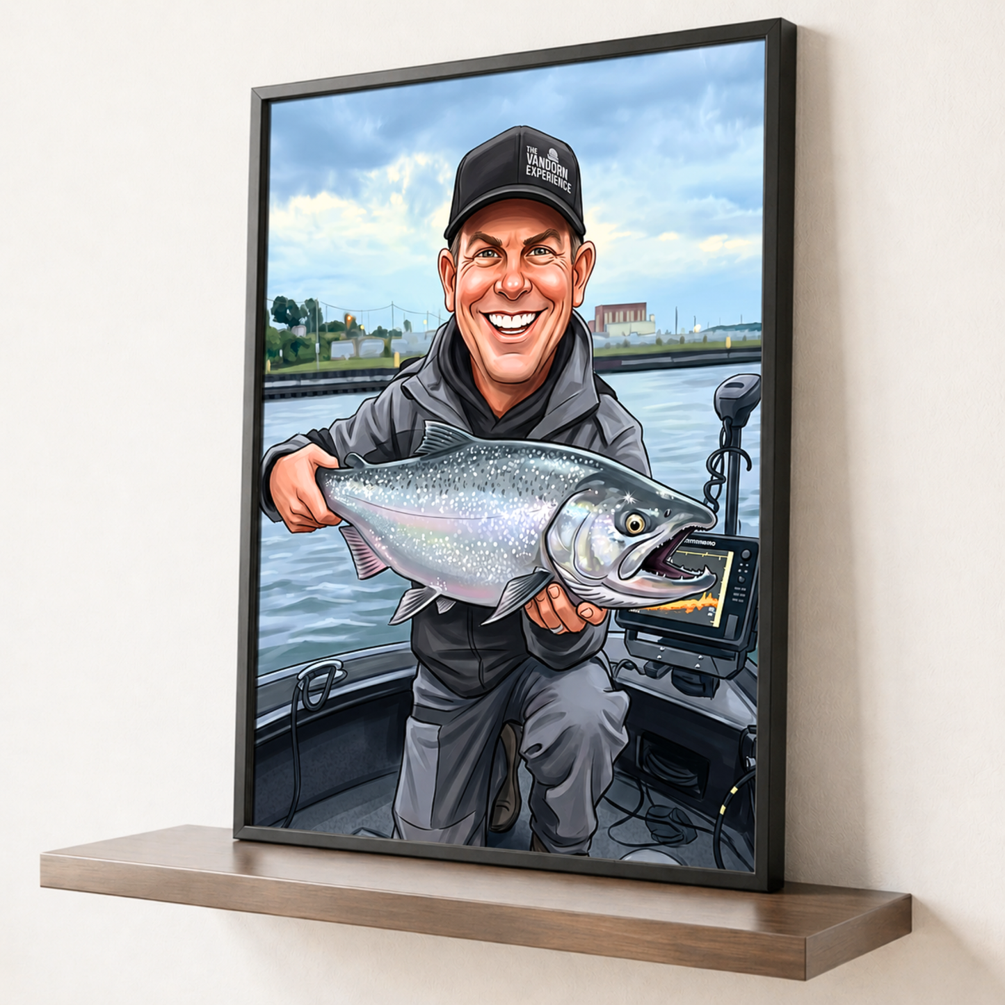 Caricature Art Personalized Fishing Poster