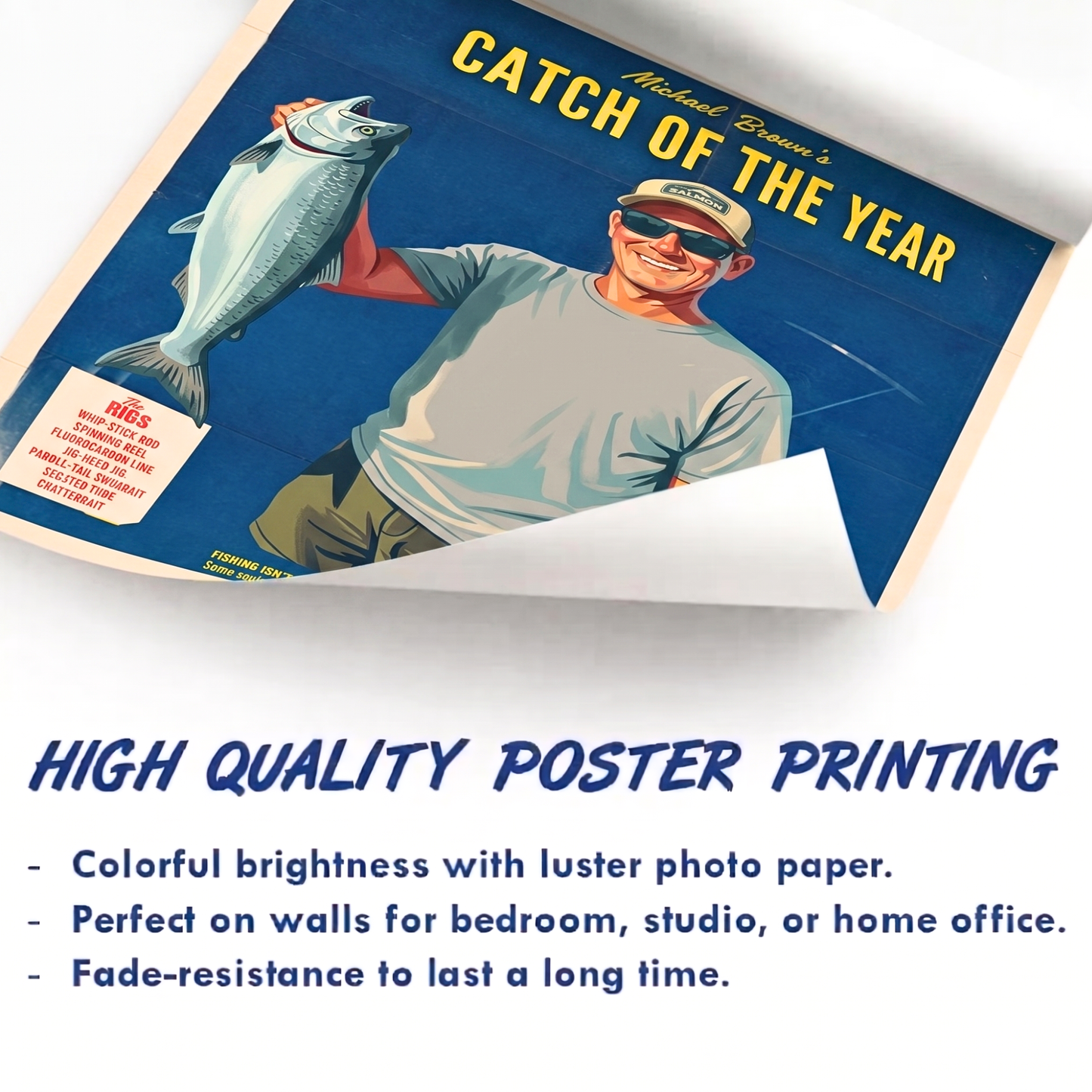Custom Fishing Photo Retro Art - Personalized Poster