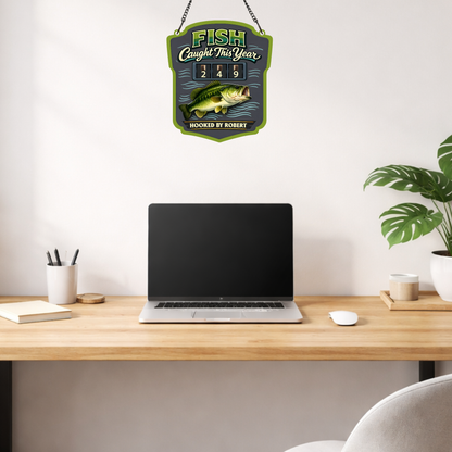 Personalized Fish Tracker – Model 7 (Wall Hanging & Tabletop Display)
