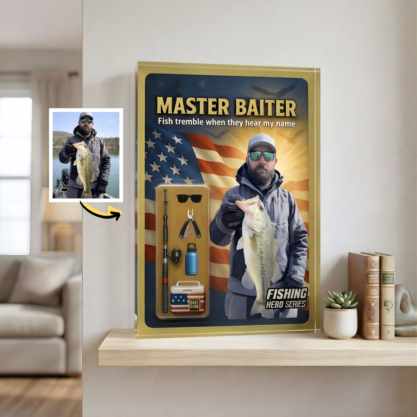 Custom Fishing Photo Acrylic Plaque - Personalized Gift For Avid Fisherman
