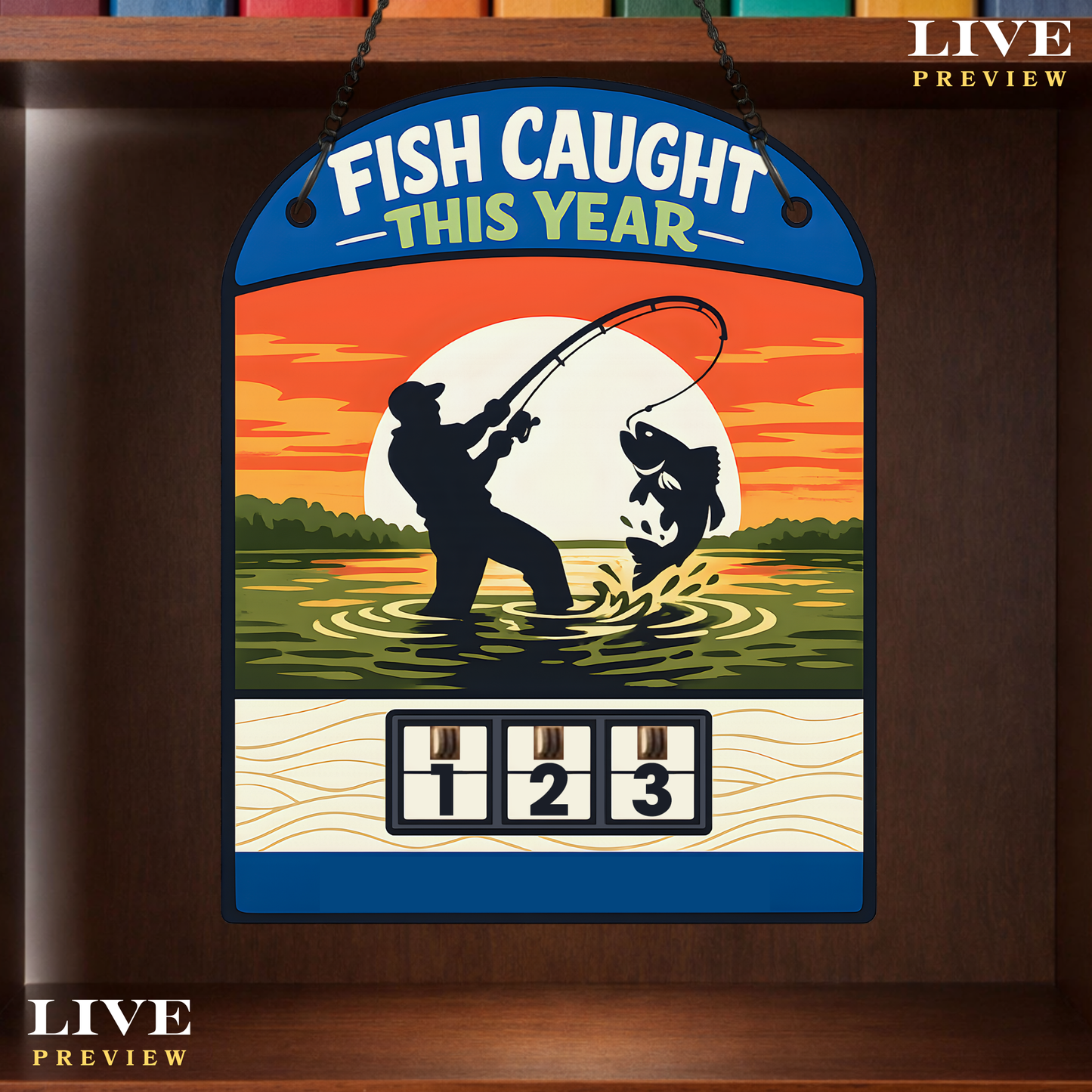 Personalized Fish Tracker – Model 5 (Wall Hanging & Tabletop Display)