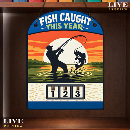 Personalized Fish Tracker – Model 5 (Wall Hanging & Tabletop Display)